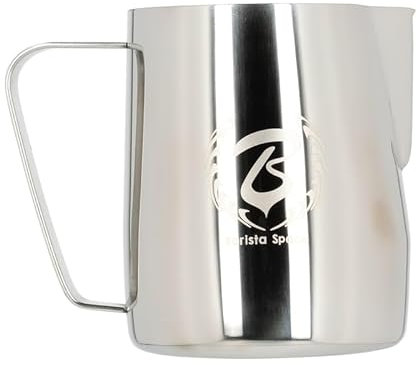 Barista Space Polished Silver Milk Jug optimal für Latte Art mit präziser Ausgusstülle, leicht und handlich, empfohlen von Weltmeistern – silverSilver - 600 ml