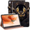 BOLELAW Hülle für iPad Air 11 Zoll M3/M2, iPad Air 7./6./5./4. Generation (2025/2024/2022/2020) 10.9 Zoll PU Leder Folio Flip Case mit Kartenschlitz Standfunktion Tablet Hülle, Eule
