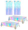 Meng Jiaran 4 Pack Iridescent Party Table Cloths Tablecloth for Mermaid/Birthday Party, 2 Styles Rainbow Holographic Rectangle Table Covers Shiny Tablecloth for Wedding Christmas Party Decorations