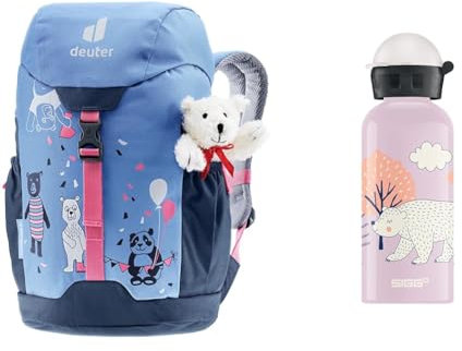 deuter x SIGG Schmusebär Kinderrucksack (8 L) mit Teddybär & SIGG - KBT Beary - Alu Trinkflasche Kinder - Auslaufsicher - Klimaneutral Zertifiziert - 0,4L