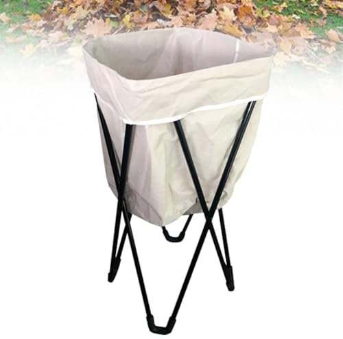 Sac vertical de collecte de feuilles de pelouse avec cadre de support, poubelle de rangement réutilisable, poubelle de camping pliable, panier de rangement de grande capacité avec poignée pour