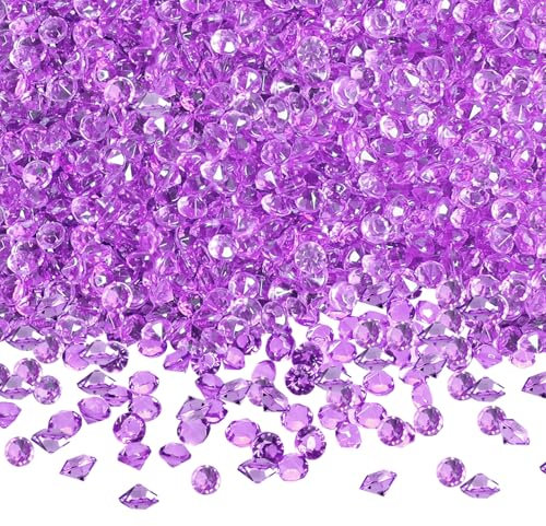 TOAOB 5000 Stück 4.5 mm Lila Acryl Kristalle Diamanten Tischstreuer Konfetti Klare Strasssteine für Tischdekoration Hochzeit Braut Dekoration Vasenperlen