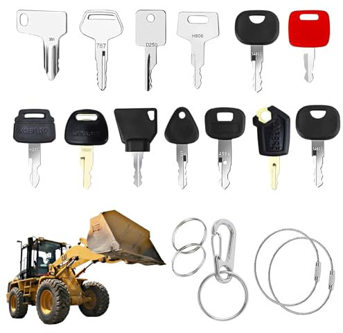 18 Pièces Clés D'allumage de Remplacement, Universelle Clés de Commutateur D'allumage de Rechange, Universelle Clés D'allumage de Remplacement, pour Machines de Chantier, Pelleteuse