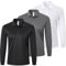 ZENGVEE Mens Polo Shirts Long Sleeve 3 Pack Quick Dry Breathable Lightweight Golf Polo T Shirts Casual Sports Gym Tennis Tops（P8520-BGW-2XL）