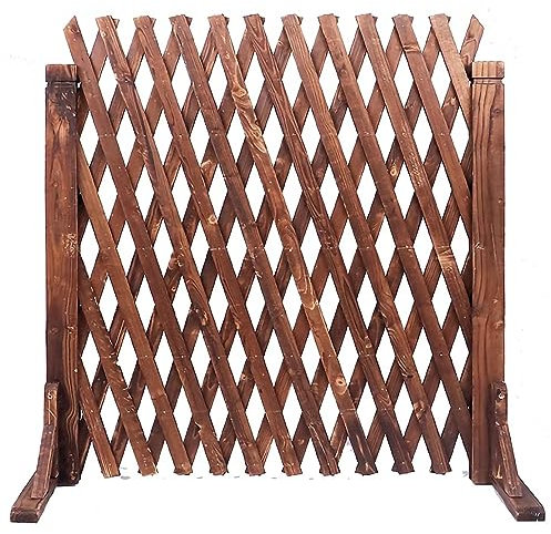 SIMAIT Pflanzenschutz, einziehbarer Gartenzaun aus Holz, Verstellbarer Pflanzenschutzzaun aus Spalier, freistehende Trennzaunelemente für dekorative Innenhöfe und Balkone (Farbe: Natur, Größe: 90 x