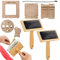 Hand-Wollkardierer, Wollkardierer-Set, Wolldeckenkamm-Set, Handkardierer für die Wollverarbeitung, Nadelfilzbürste mit Holzgriff, Wollkamm-Set