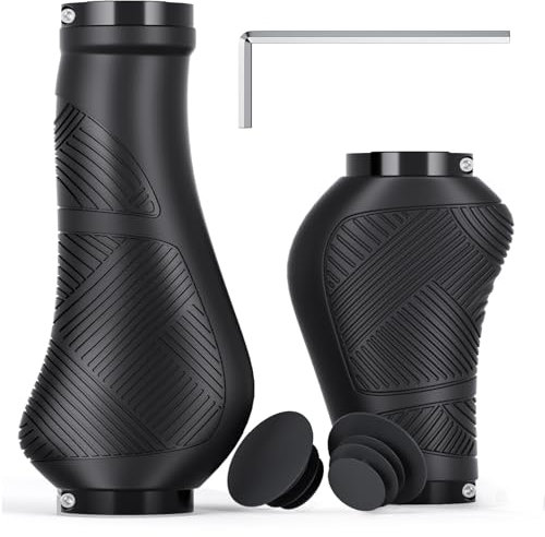 Fahrradgriffe Ergonomisch, Rutschfester Lenkergriffe Fahrrad, Zwei Seiten Lock-On Design Fahrrad Lenker Griffe lenkergriffe für 22,2 mm Y1 (130mm + 93mm | Typ 2)
