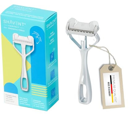 Neu: SHAVENT Compact 2.0 Schwingkopf-Rasierer, Damen Nassrasierer, Sanft & Sicher – Rasierer Beine, Initmrasur, Bikinzone, Plastikfrei, nachhaltig, langlebig, Made in DE (2.0 Magnetischer Schwingkopf)