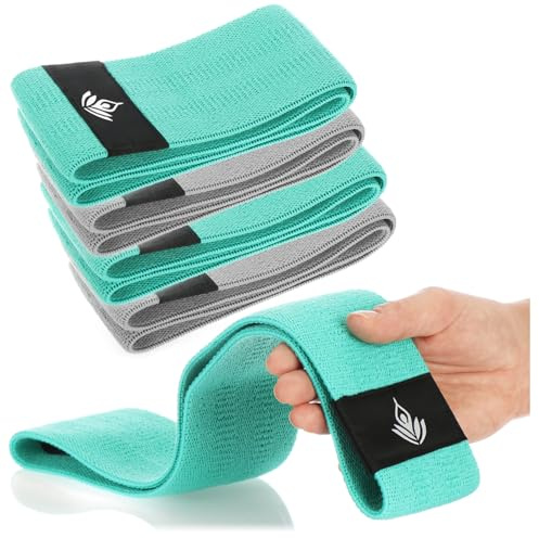com-four® 4X Yoga Widerstandsband aus Polyester und Gummi, Gymnastikband | Pilates und Yoga - Fitnessband - Flex-Loop für Workout