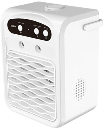 Petit climatiseur de lit à 3 vitesses avec lumière | Refroidisseur par évaporation avec réservoir d'eau de 1 L sans fil avec humidificateur pour appartement, camping, tentes, lieu de travail, voyage
