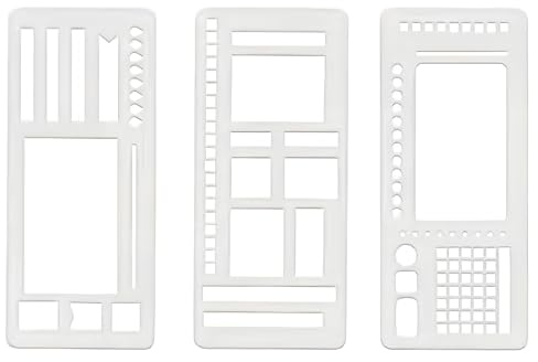 3pcs Handmade Flexible Record Template, Multifunctional Stencils Drafting Tools, Reusable Planner Stencils Flexible Record Template for Journal, Scrapbooking and Daily Planning (Style A)