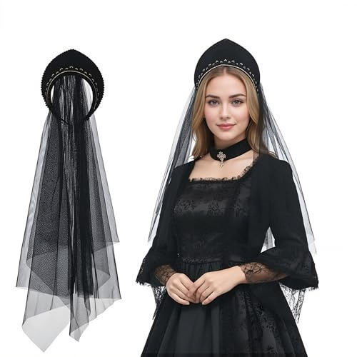 FAD-4U Anne Boleyn Hut Tudor Giebelhaube Kappe Elizabethanische Kopfbedeckung Renaissance Kostüm Kopfschmuck für Frauen Cosplay Party