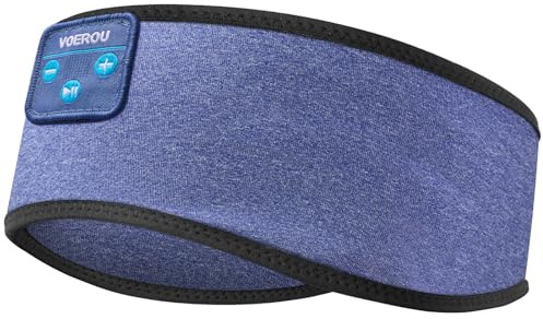 Voerou Cuffie Wireless per Dormire, Fascia Bluetooth 5.4, Lato, 12H | Altoparlanti 0,2, tessuto traspirante, lavabile, ricarica USB-C, vestibilità 20-23,5, 2 anni garanzia.