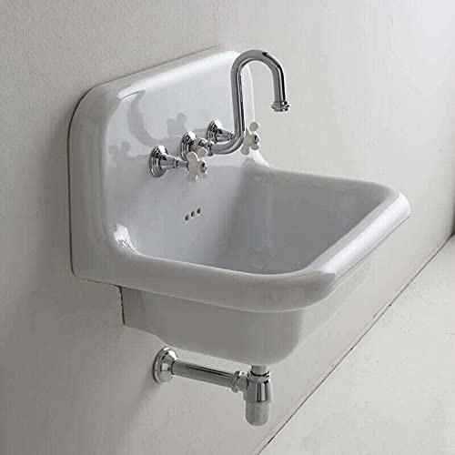 Lavabo in ceramica retrò da 60 cm - True Colors - Bianco