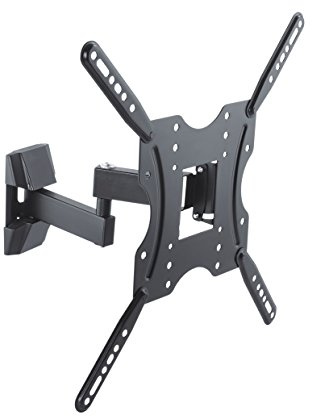 conecto CC50278 Wandhalterung für TV Geräte mit 81-140 cm (32-55 Zoll), neigbar -10° bis 3°, schwenkbar -90° bis 90°, ausziehbar 62-309mm, Traglast max. 20,0kg, VESA 400x400, schwarz