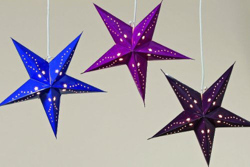 Hänger-Faltstern-Weihnachtsstern Pria Farbe aubergine D: 46 cm Weihnachts-Advents-Hänge-Fenster-Stern-Stimmungs-Dekoration für Leuchte-Lampe