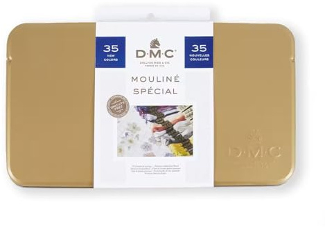 DMC Stickgarn-Dose – 8 m | – Stoff | 35 Stück, Textil, Mehrfarbig, 14 x 7.75 x 1, 280 meter