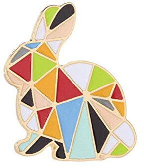 CrownOfRibbons Broche lapin en émail