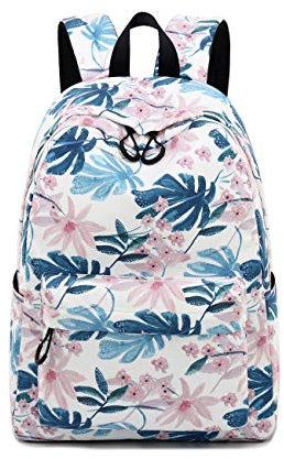 Acmebon Sac à dos imperméable pour les femmes Sac de livre pour Jeune fille Fleur rose