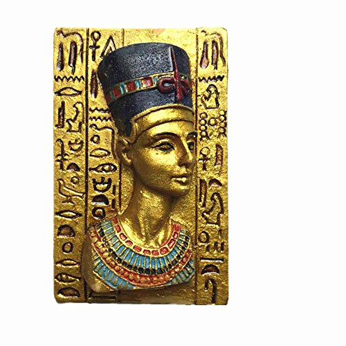 3D Nofretete Ägypten Souvenir Kühlschrankmagnet, Heim- und Küchendekoration, Polyresin Handwerk, Ägypten Kühlschrankmagnet Aufkleber