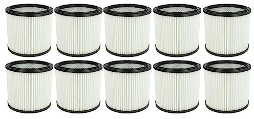 vhbw 10x Faltenfilter kompatibel mit Pra PJ700, PJ4500, PJ500, PJ1100, PJ4000, PJ1000 Staubsauger - Patronenfilter, Weiß