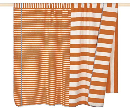 pad - Decke - Wohndecke - Kuscheldecke - MAX - orange/gestreift - 150x200 cm