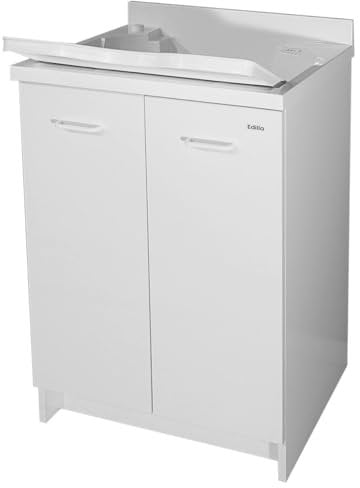 Montegrappa Mobile Lavatoio 60x50x85cm 2 Ante ASSE in Termoplastico Edilla Bianco