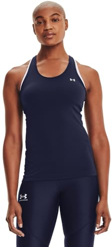 Under Armour Women's UA HG Armour Racer Tank, Lightweight and Cooling Running Vest for Women, Sweat-Wicking Gym Tank Top with 4-Way Stretch Material
