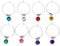 UPKOCH 8pcs Glass Charm Drink Markers Diamond Shaped Wine Glass Charm Wine Glass Rings Tags for Goblet, Cocktails Martinis (Mixed Color)