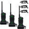 Retevis RT86 Funkgeräte Große Reichweite, Walkie Talkie 3er Set mit Headset, 2600 mAh Hochleistungs, VOX LED Taschenlampe Notfallalarm Walkie Talkies Profi für Baustelle (Schwarz, 3 Stück)