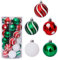 LICHENGTAI 30 Stück Weihnachtskugeln Weihnachtsdeko Set, 6 cm Kunststoff Weihnachtsbaumkugeln Box mit Aufhänger Christbaumkugeln Plastik Bruchsicher, Weihnachtsbaumschmuck für Festsdekoration