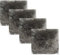 Reissner Lammfelle | 4er Set | NADI-30-Set4-SIL | Echtes Schaffell | hochwollig | quadratisch | 30x30cm Silber