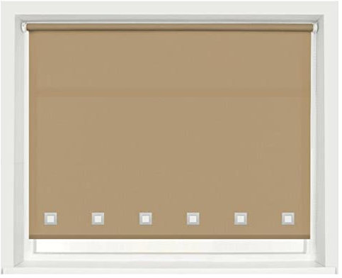 100% Polyester Square Eyelet Trimmable Daylight Roller Blinds (90cm Wide x 165cm Drop, Cappuccino)