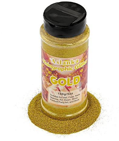 140g Paillettes Fines, Paillettes pour Visage Brillante pour Décoration pour Créatifs, Maquillage, Corps, Résine époxy - Or