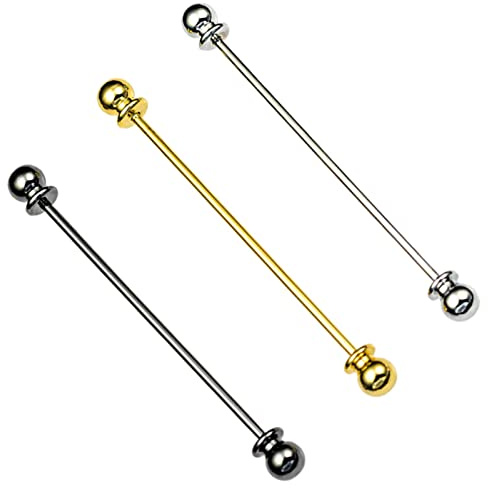 Harilla 3 STÜCKE Krawattenklammern Kragensteg Hemdkragen Bleiben Krawattennadeln Krawattenhalter Schmuck Accessoires für Herren Männer Silber Gold Schwarz