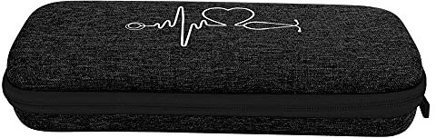 Stethoskop Aufbewahrungsbox, Stethoskop Aufbewahrungskoffer Tasche, Tragbare Stethoskop Organizer Stethoskop Reise Eva Aufbewahrungstasche Kofferbox mit(GC-0360 Auskultationspaket 7 Farben Schwarz)