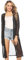 Totatuit Women Long Sheer Cardigan Long Sleeve Open Front Thin Summer Lightweight Cardigan with Side Slits Swimsuit Bikini Cover Up Cardigan Black L