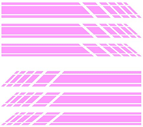 Adesivi per Specchietti Retrovisori Car Stripes Strisce - Confezione da 6 unità con Diverse larghezze per Auto (Rosa, 002)
