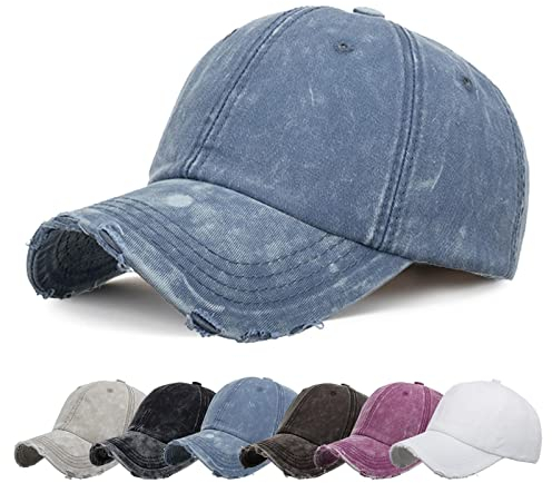 EDOTON Baseball Cap Damen Outdoor Baseballkappe Klassische Verstellbare Planit-Mütze Sport Freizeit Sommercap Sonnenhut Sport Reisen Draußen Kappen Hüte,Denim blau