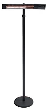 Kalos Ibiza Floor Standing Outdoor Heater - Carbon Rose Gold Tube Patio Heater - Garden Heater with 2500W heat output.