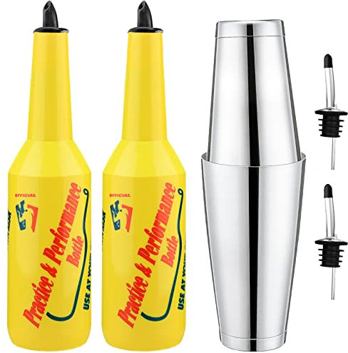 SuproBarware Flair Flair Flair - Flair Bartender Kit 7 pezzi, 2 Flair Flair Flair 750 ml, 1 Boston Shaker, Flair Bartender Practice & Performance Bottle