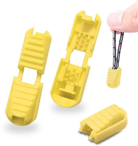 12 Stück Reißverschluss-Zuglaschen, Kordelenden, Spitzen, Schnürsenkel-End-Clips, Kordelstopper für Paracord-Molle-Rucksack, kein Binden, Schnürsenkel, Triathlon, Marathon, Laufschuh