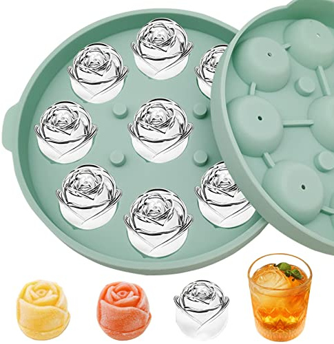 Rose Ice Mold, Silicone Ice Cube Tray Rose Ice Molds for Cocktails Mimosas Whiskey Ice Cube Trays for Freezer