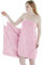 YJZQ Femme Peignoir de Bain Robe avec Bretelles Serviette Sortie de Bain Chic Robe de plage Hyper Absorbant pour Piscine Spa Sauna Taille Unique Rose