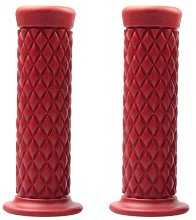 CGEAMDY 2 Stück Universal Motorrad Lenkergriffe Griffe, Anti-Rutsch Motorradgriffe Hochwertige Gummi Griffe, Motorrad Gummi Lenkergriff Für Roller Mopeds Quad(Weinrot)