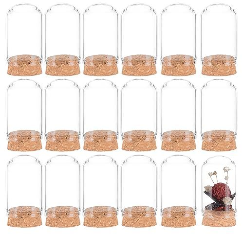 BENECREAT Lot de 30 bocaux en Verre de 20 ml, Bouteilles de Décoration de Dôme de Cloche D'Affichage en Verre (50x30mm) avec des Bouchons de Liège pour des Faveurs de Partie, Projets Artistiques