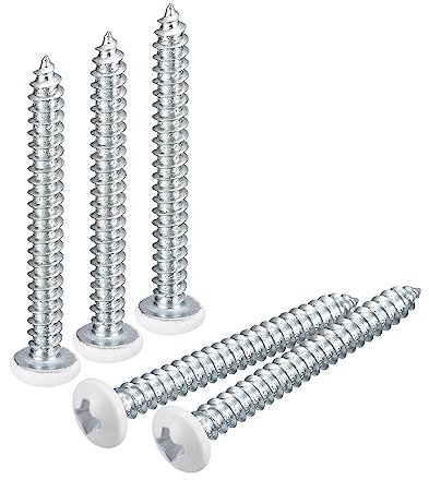 QUARKZMAN ST4x40mm Blanc Vis Autotaraudeuse, 50pcs Poêle Tête Phillips Bois Vis pour Travail Bois