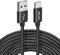 JALIXI Cable Mando PS5 3M, Cable USB C Large Carga Rápida de Nailon Trenzado para Mando Playstation 5, Xbox Serie X S, Negro