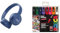 JBL Tune510BT - Wireless on-ear headphones featuring Bluetooth 5.0, up to 40 hours battery life and speed charge, in blue & Posca PC-5M Water Based Permanent Marker Paint Pens. Medium Tip