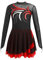 Aislor Tanzkleid Mädchen Pailletten Eiskunstlauf Kleid Kinder Langarm Ballettkleid Tanztrikot mit Rock Kleider Gymnastikanzug Wettbewerb Tanz Kostüme Z Rot 146-152